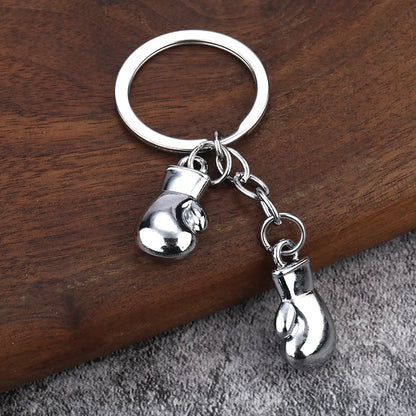 Boxing gloves keychain, Bojue gym membership event, gift giveaway, simulated fitness equipment keychain