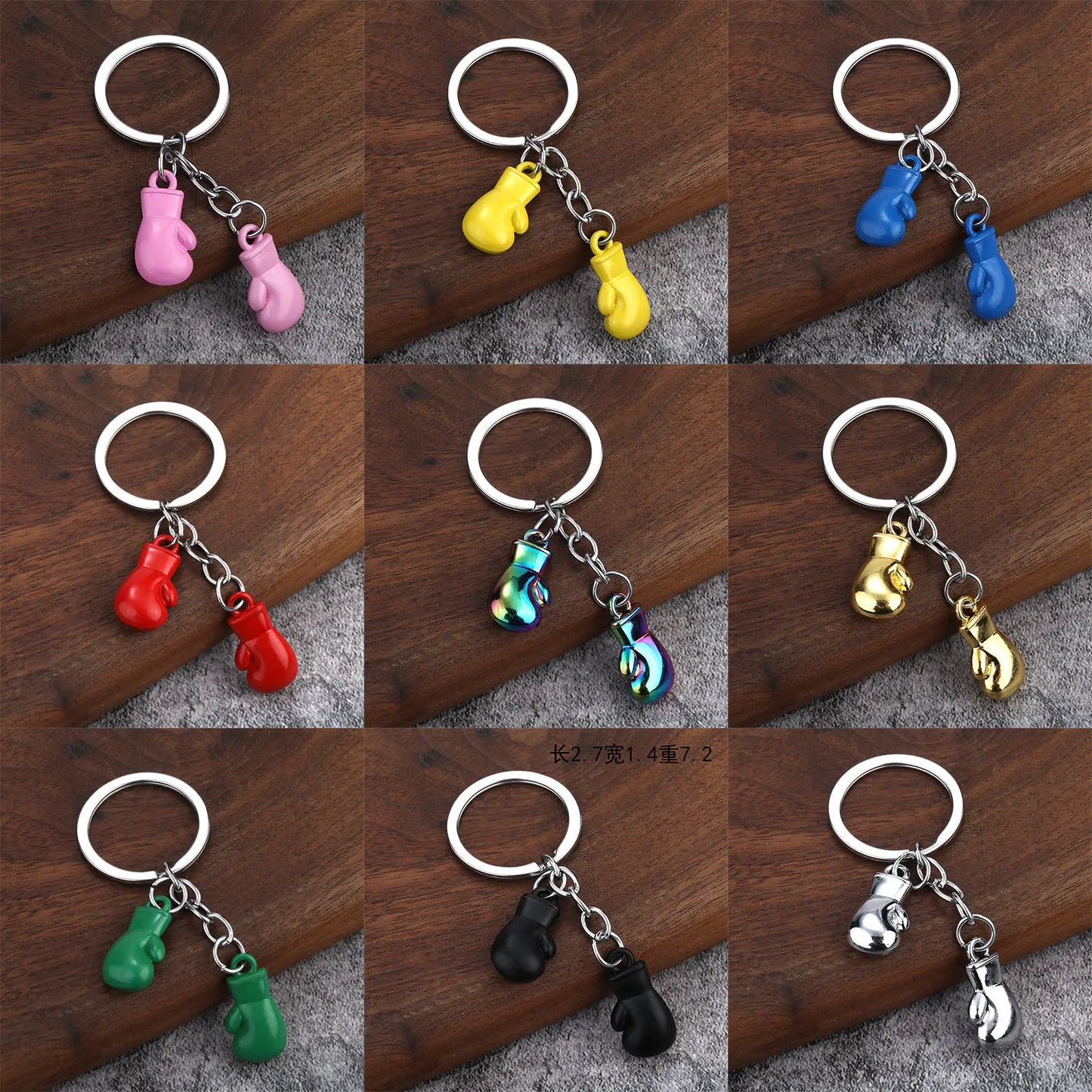 Boxing gloves keychain, Bojue gym membership event, gift giveaway, simulated fitness equipment keychain
