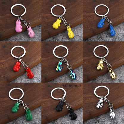 Boxing gloves keychain, Bojue gym membership event, gift giveaway, simulated fitness equipment keychain