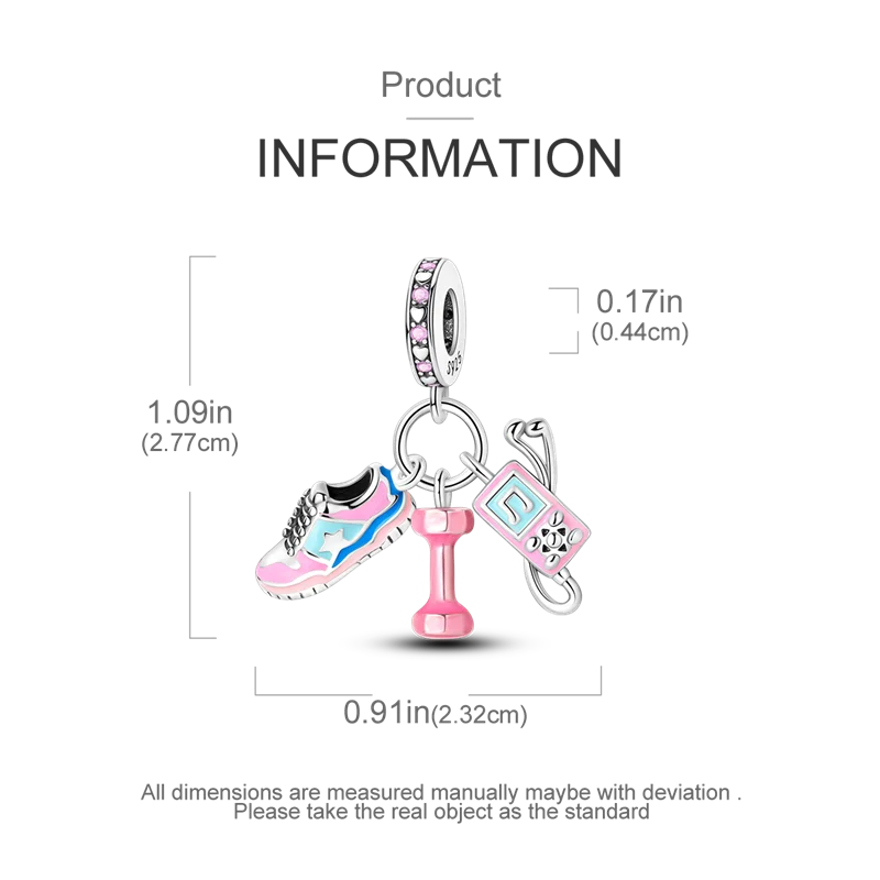 925 Sterling Silver Sports Series Charms Bead Yoga Boxing Dumbbells Badminton Pendants Fit Original Bracelet DIY Women Gift
