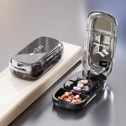 New Quartering Pill Cutter Storage Box Portable Drug Tablet Medicine Dustproof Divider Organizer Crusher 1/2 1/4Pill Cutter