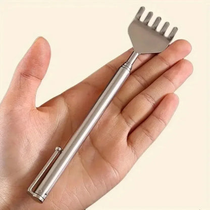 Silvery Portable Telescopic Back Scratcher Extendable Stainless Steel for Men & Women Gift for Mothers And Fathers