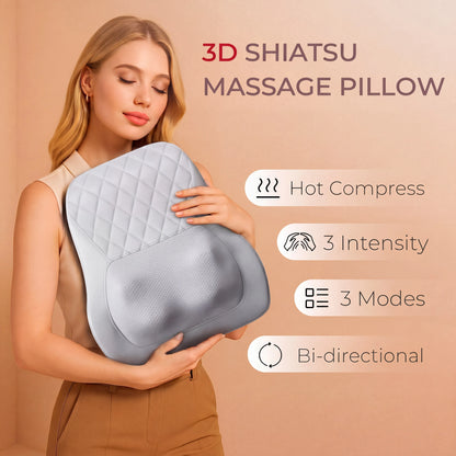 Back Massager Neck Massager with Heat 3D Kneading Massage Pillow for Relax Neck Back Shoulder Legs Gifts for Men Women Mom Dad