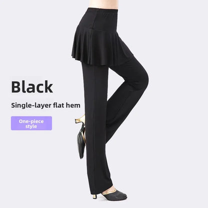 Qui Dry Dance Pants Women's High Waist Long Trousers Skirt Sports Fitn Square Dance orm Breathable Comfortable Fabric