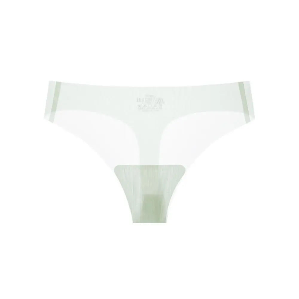 Transparent Women's Summer Ice Silk Panties Traceless Yoga Fitness Ice Silk Seamless Briefs Thong Breathable Low Waist Lady