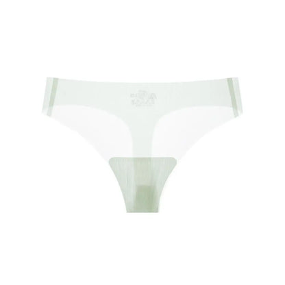 Transparent Women's Summer Ice Silk Panties Traceless Yoga Fitness Ice Silk Seamless Briefs Thong Breathable Low Waist Lady