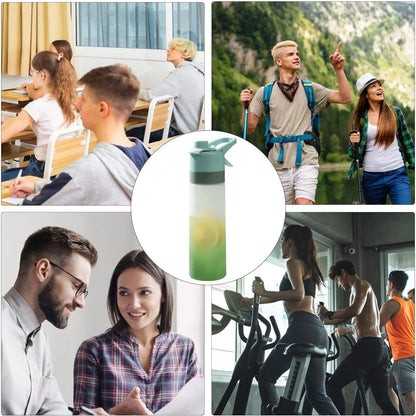 1-4PCS Gradient Spray Portable Sports Water Bottle Mist Spray Bottle for Outdoor Activities Gym Fitness Reusable Leak Proof