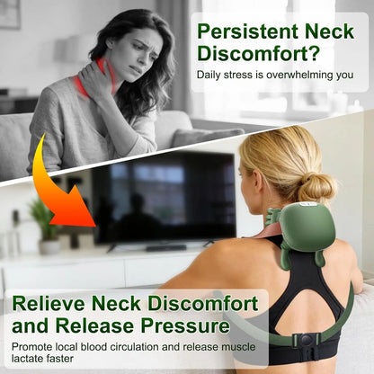 Wireless Neck And Back Massager with Heat 4D Kneading Shiatsu Deep Tissue for Shoulder Cervical  Trapezius Kneading Massage