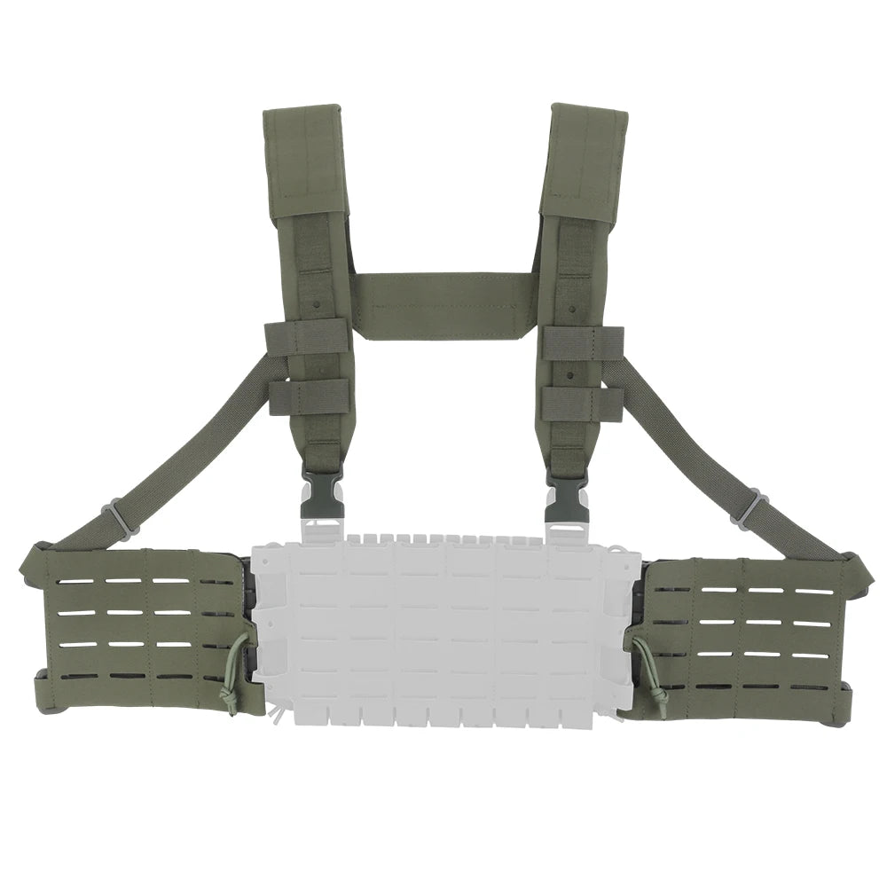 Tactical ARC Chest Rig V3 Shoulder Strap 5.56 Triple Mag Pouch with Bilateral Quick Release Slide Molle Platforms Hunting Vest
