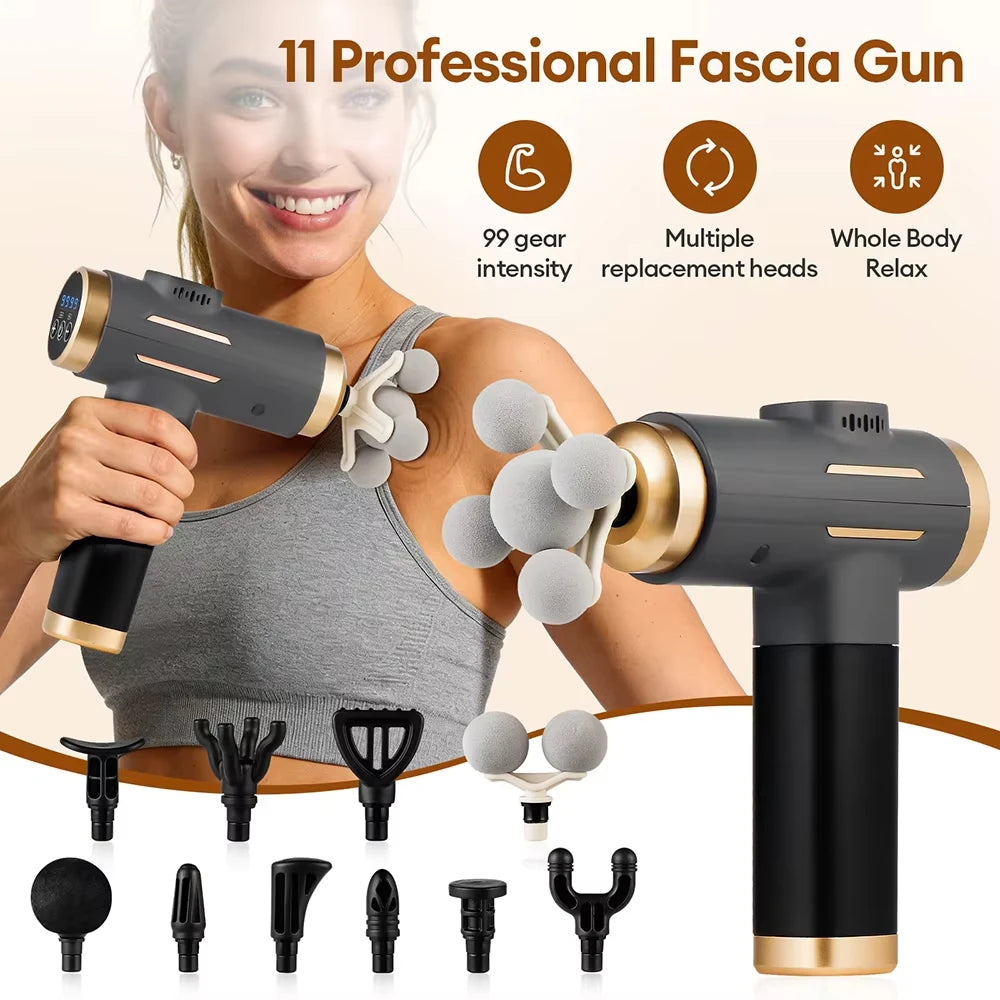 99 Level Electric Massage Gun Powerful Fascia Gun High-Frequency Vibration Body Massage Gun Arms Leg Muscle masajeador