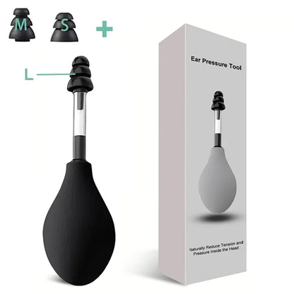 Ear Pressure Tool Portable Ear Pressure Relief Suction Device Wih 3 Sizes Of Earplugs Inner Ear Pressure Relief Tool for Headach