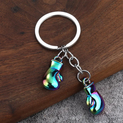 Boxing gloves keychain, Bojue gym membership event, gift giveaway, simulated fitness equipment keychain