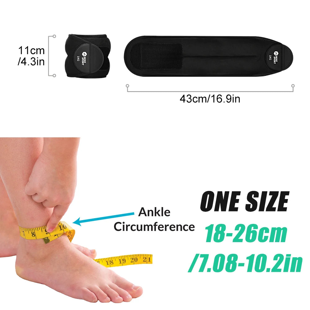OZZOMM 1Pair Ankle/Wrist & Arm/Leg Weights, Adjustable Weight 1kg 2kg 3kg 4kg for Men & Women - Ideal for Gym,Running,Yoga,Sport