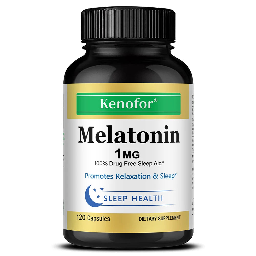 Melatonin Capsules 1 Mg - Promotes Relaxation and Sleep Health, Relieves Stress, Improves Insomnia, and Promotes Deep Sleep