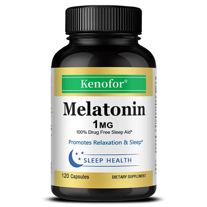 Melatonin Capsules 1 Mg - Promotes Relaxation and Sleep Health, Relieves Stress, Improves Insomnia, and Promotes Deep Sleep