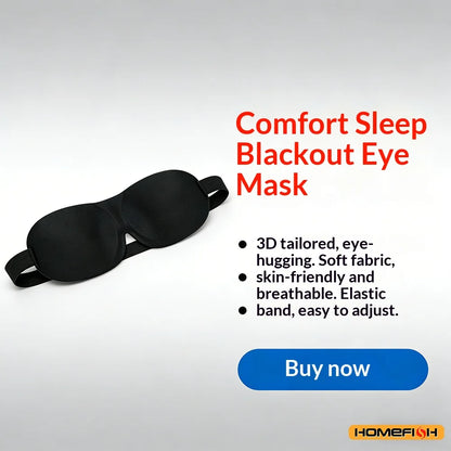 Breathable 3D Adjustable Sleep Mask – Blocks Light, Allows Air Circulation for Eyes, Unisex Comfort Fit