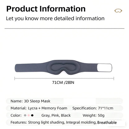 3D sleep eye mask with 3D shading and nasal wing memory cotton gravity for nap time,Light Blocking,Eye mask for sleeping