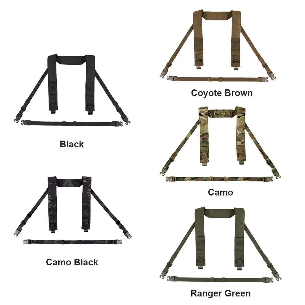 KRYDEX Tactical Shoulder Strap Fat H Harness and Back Strap For MK3 MK4 Chest Rig Vest