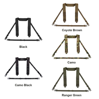 KRYDEX Tactical Shoulder Strap Fat H Harness and Back Strap For MK3 MK4 Chest Rig Vest