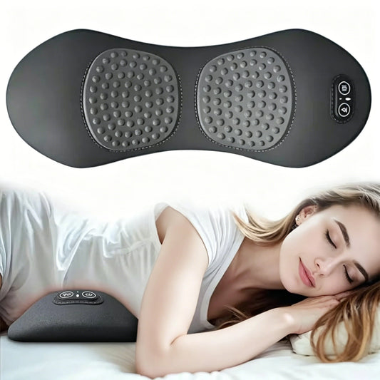 Heating Vibration Massage Pillow Electric Lumbar Support Pad Bed Sleeping Waist Protection Cushion Lying Flat Waist Pain Relief