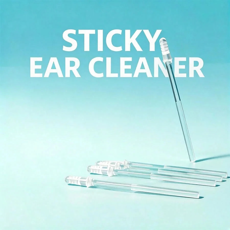Gentle Ear Wax Cleaner for Sensitive Ears - Sticky Ear Cleaner， Hygienic Disposable Ear Picks with Travel Case,  Earwax Removal Tool by
