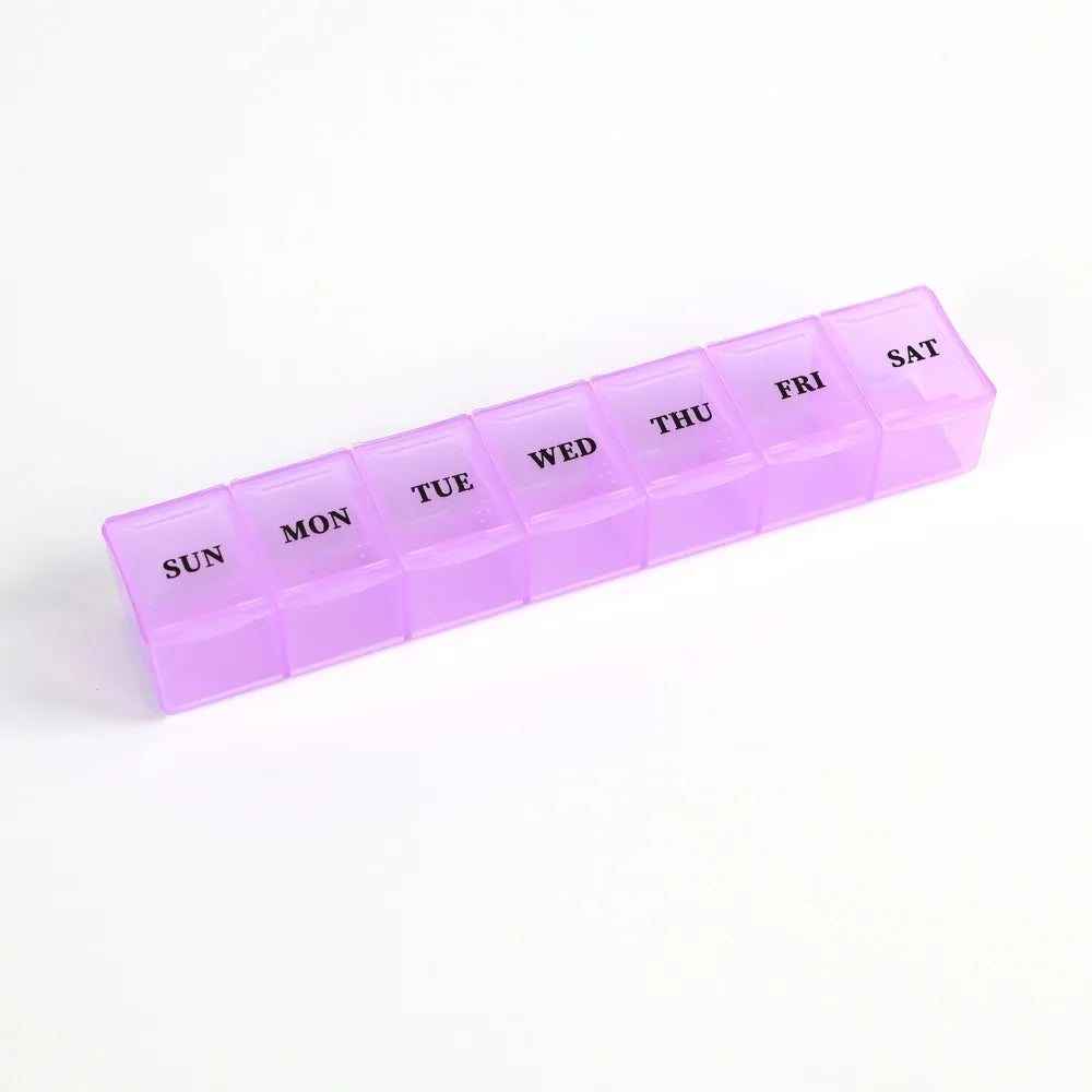 New Hot Weekly Premuim Portable 7 Grids 1 Times A Day Pill Storage Cases Box Organizer Container for Vitamins Medicine Fish Oils