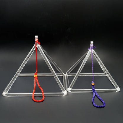 Hye-eun 3-10inch Clear Crystal Singing Pyramid Sound Energy Healing Instruments Quartz Triangular Tower Yoga Meditation