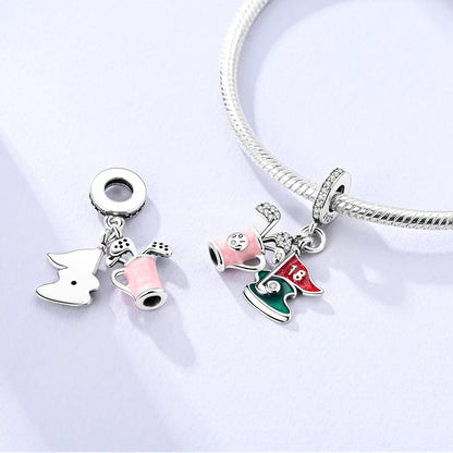 925 Sterling Silver Sports Series Charms Bead Yoga Boxing Dumbbells Badminton Pendants Fit Original Bracelet DIY Women Gift