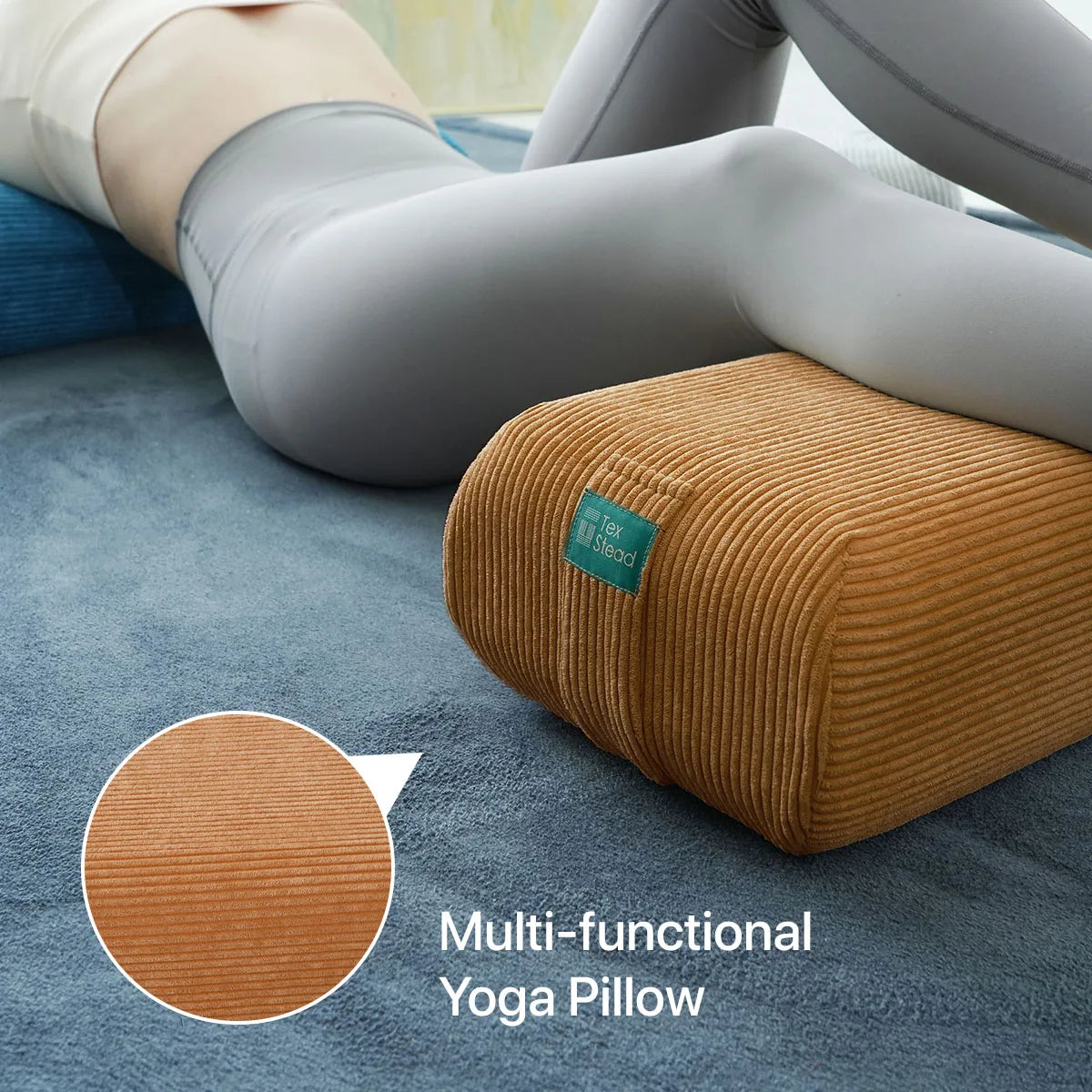 Yoga Bolster Pillow, Rectangular Meditation Cushion, Lightweight Yoga Prop, Restorative Yoga Pillow, Pilates Support Cushion