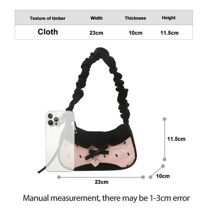 Fashion Grid Mini Handbag with Adjustable Shoulder Strap Korean Style Hand-held Commuting Bag Single-Shoulder Crossbody Underarm