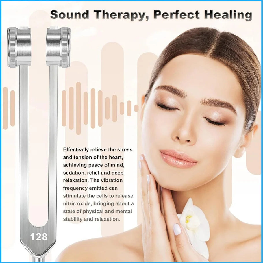 128 Hz Tuning Fork Set Weighted Bio-Acoustic Tuning Fork For Healing Chakra,Sound Therapy,Reliever Stress..