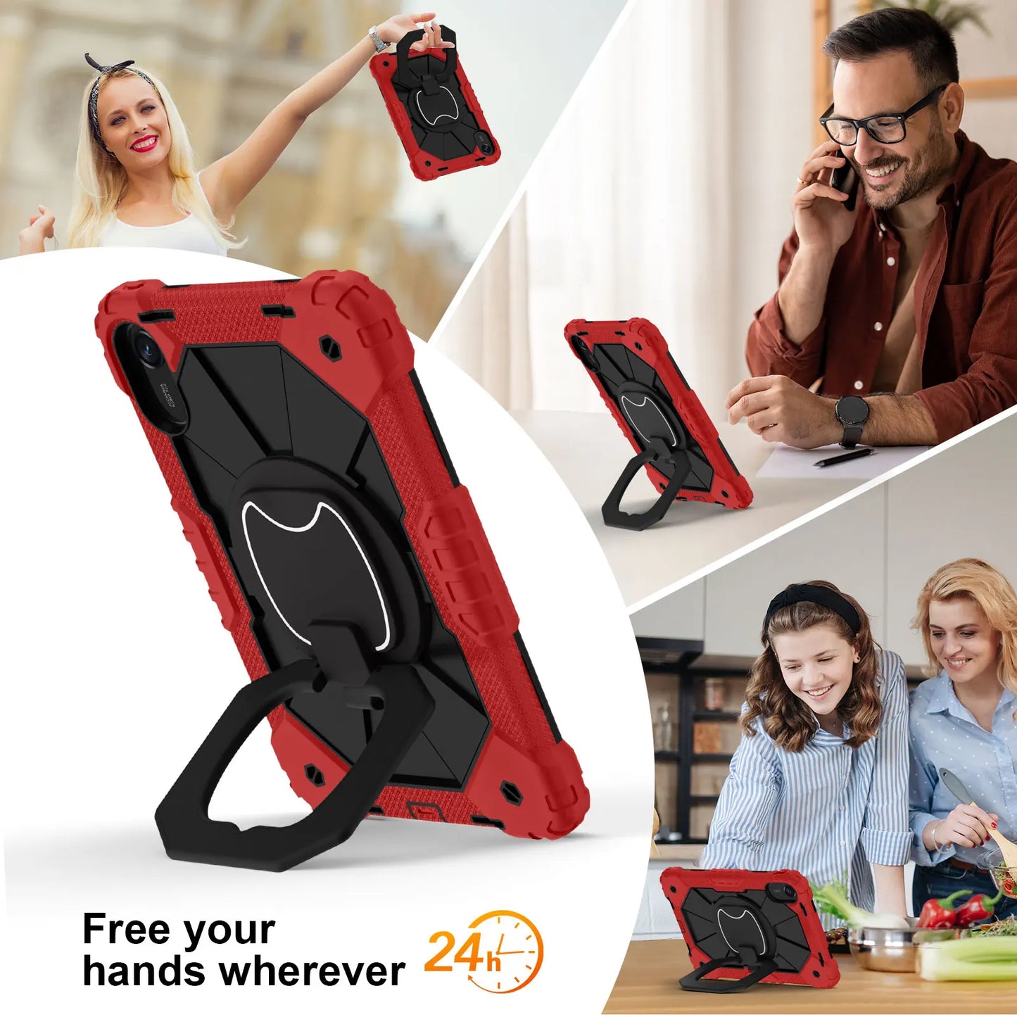 Heavy Duty Case for Xiaomi Redmi Pad 2 11 inch 2025 Shockproof Rotating Stand Cover for Redmi Pad 2 11" with Shoulder Strap