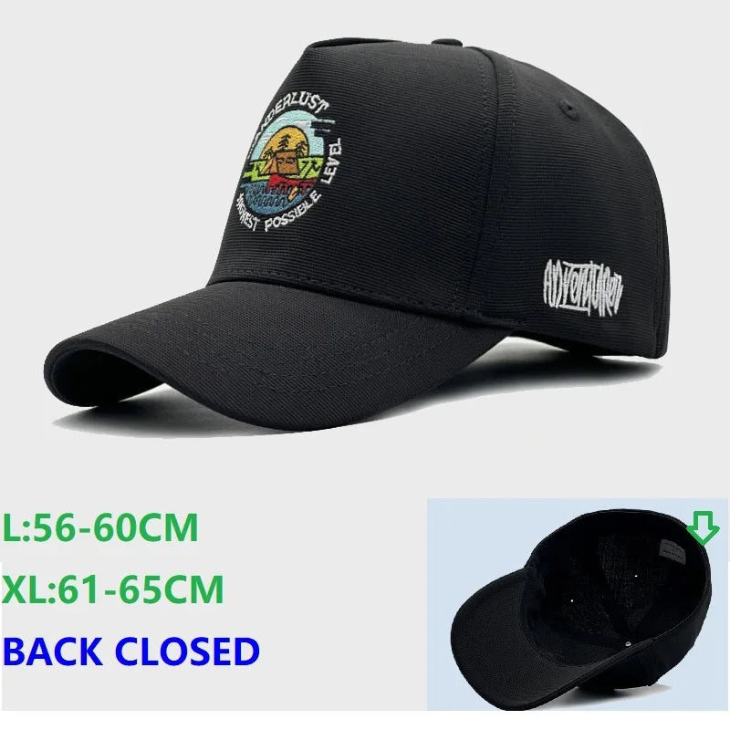 Big Size Closed Back Baseball Caps Mesh Breathable Trucker Caps for Big Heads Men Extra Large Head High Top Sports Cap 60cm 65cm