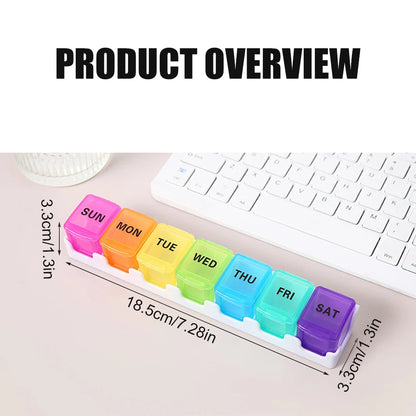 1PCS Small Pill Organizer 7 Day Pill Box 1 Time a Day, Travel Friendly Day Night Vitamin Organizer, Weekly Pill Case Container