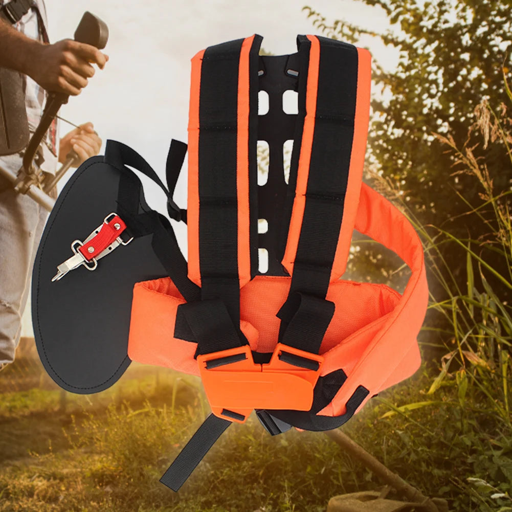 W Shape Buckle Padded Belt Comfortable Padded Belt Double Shoulder Strap Labor Saving Increase Safety for Brush Cutter Trimmer