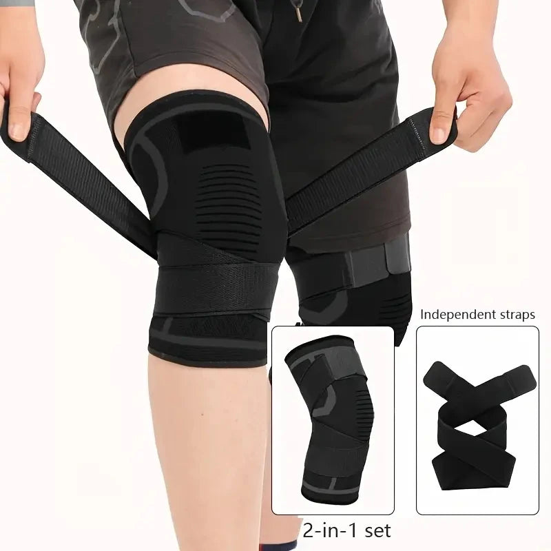 1pc Adjustable Knee Pads with Straps Compression Knee Brace Sport Support Knee Sleeves Knee Support for Men Women Running Gym