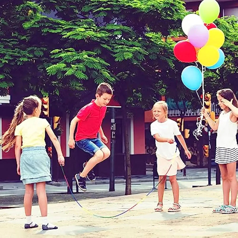 Colorful 5m Rainbow Skipping Rope - Long Children Students Speed Skipping Rope -fit Jump Rope With Anti-Slip Handle