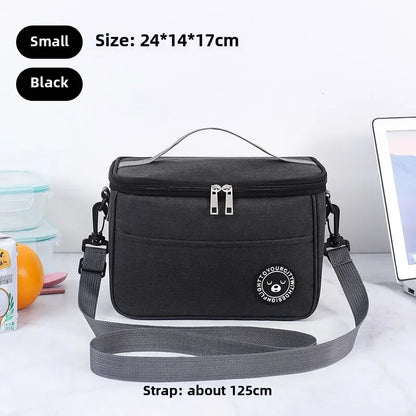 Portable Lunch Bag Food Thermal Box Waterproof Office Cooler Lunchbox With Shoulder Strap Insulated Case Essential for picnics