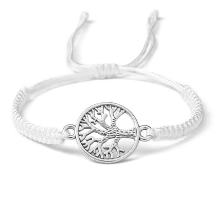 Lucky Red String Braid Bracelets Classic Retro Alloy The Tree of Life Handmade Men Women Kid Wristband Yoga Jewelry Gift Bangles