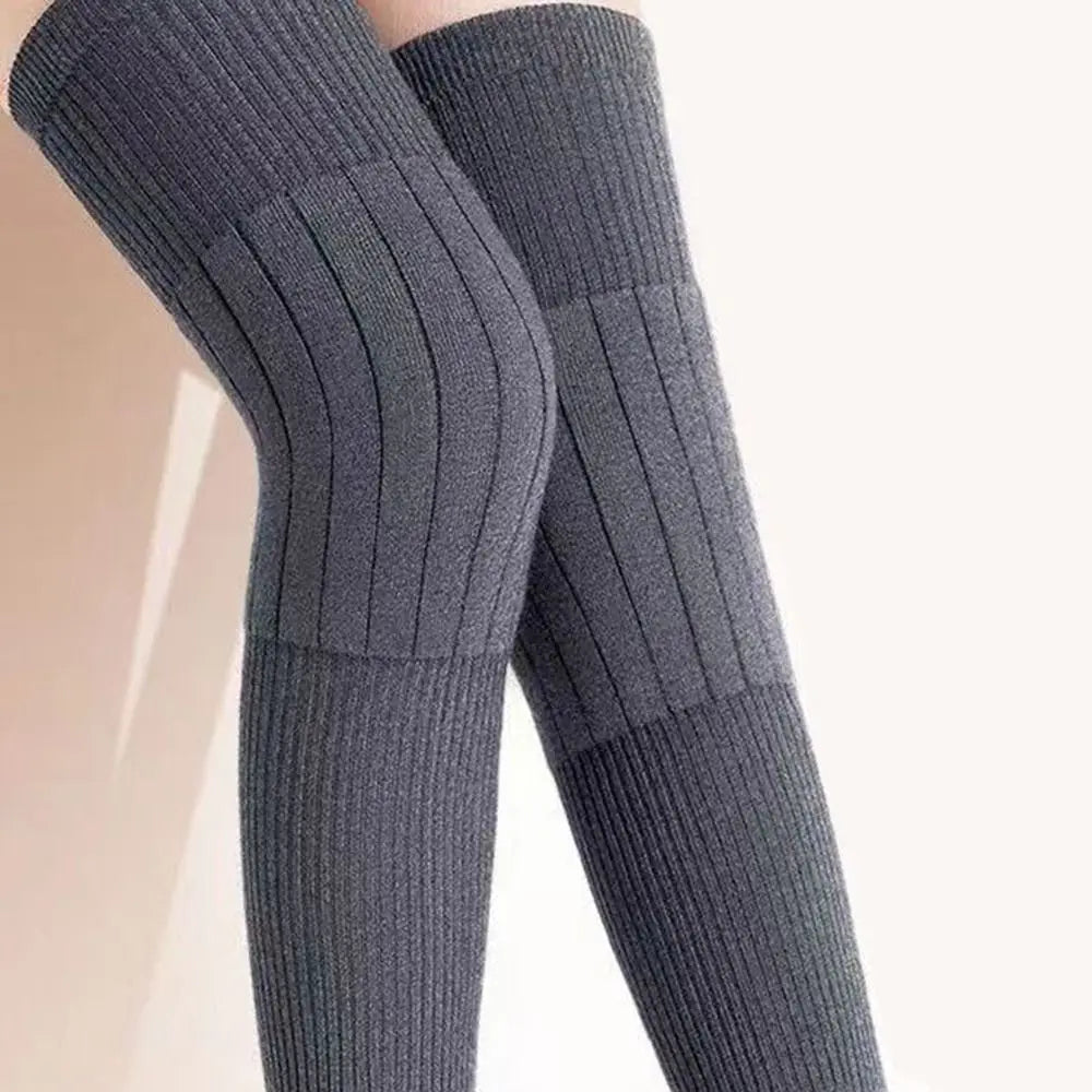 New Elastic Winter Knee Pads Plus Velvet Warm Knee Sleeve Thickened Universal Leg Sleeves Windproof Coldproof Knee Support