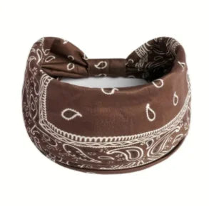Boho Headbands for Women Knotted Wide Headwrap Turban Yoga Workout Head Bands Stretch Hiarbands Cotton Bandana Hair Accessories