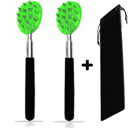 Extendable Cactus Back Scratcher with 1/4-inch & 1/2-inch Spikes, Retractable One-Hand Itch Stick for Men & Women, Durable PVC