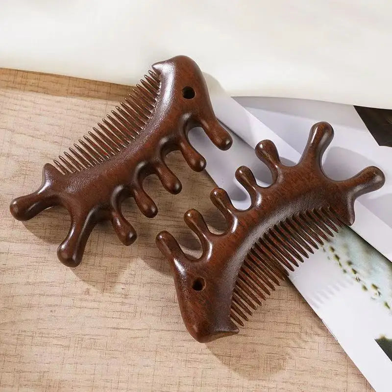 Wooden massage comb, scalp massage tools, relaxing seven-tooth whale comb, body massage equipment