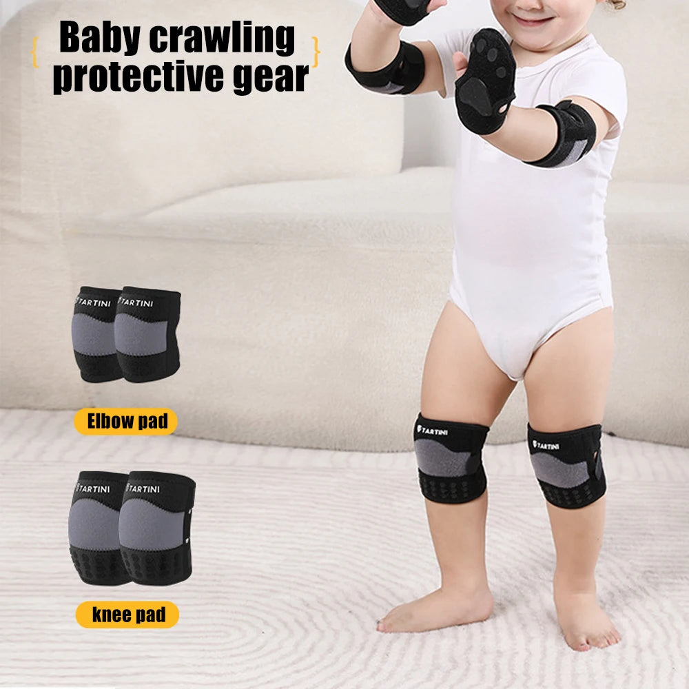 1Pair Baby Elbow Knee Pads for Crawling Adjustable Knee Pads Toddler Crawler Knee Elbow Protector for Infant Girl Boy Crawling