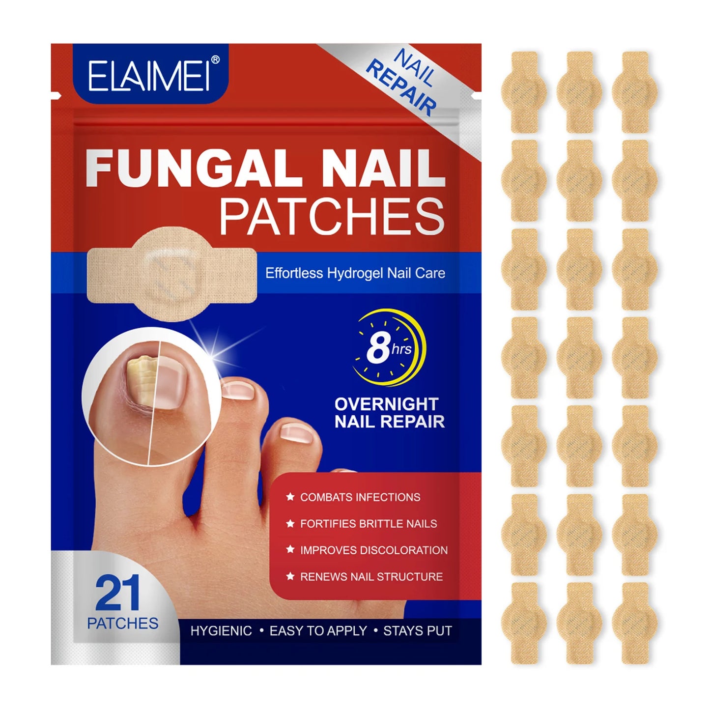 Toenail Fungus Treatment Extra Strength Patches Night-Time Treatment Improves Nail Appearance for Damaged Nails Foot Nails