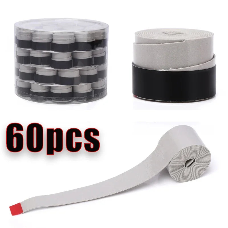 60 pcs Smooth Badminton Tennis Overgrips Antislip Fishing Rod Suck Sweat Band Bicycle Handlebar Dumbbells Pingpong Grips Tapes