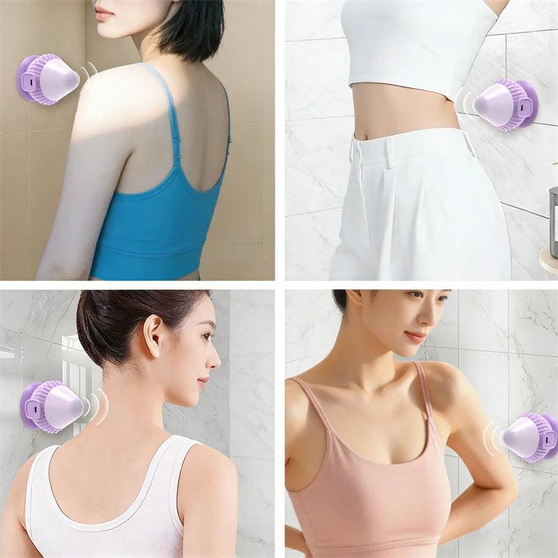 Mini Electric Silicone Fascia Gun Suction Cup Massage Ball Hands Free Vibration Muscle Relaxation Fatigue Relief Massager
