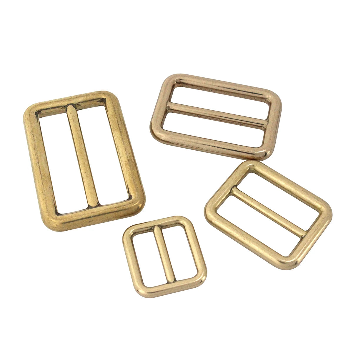 Solid Brass Rectangular Adjuster Buckle Cast Tri Glide Slide Backpack Strip webbing  leather craft Bag Shoulder Strap Belt