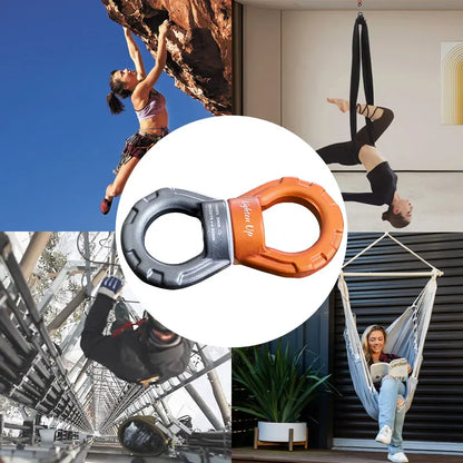 35KN Swing Swivel Aluminum Alloy Rotating Ring Aerial Yoga Hammock Rotating Connector Outdoor Rock Climbing Bearing Swivel