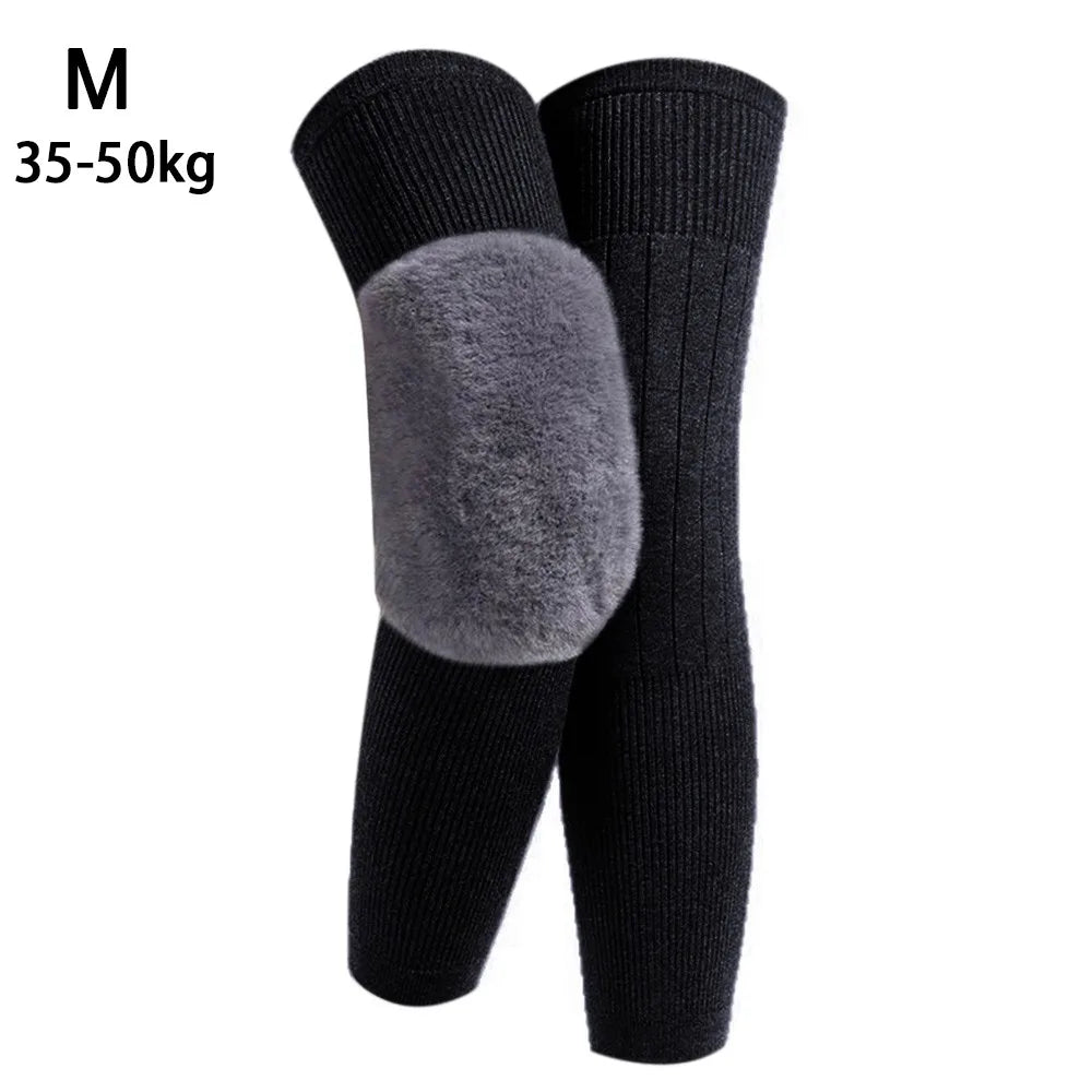 New Elastic Winter Knee Pads Plus Velvet Warm Knee Sleeve Thickened Universal Leg Sleeves Windproof Coldproof Knee Support